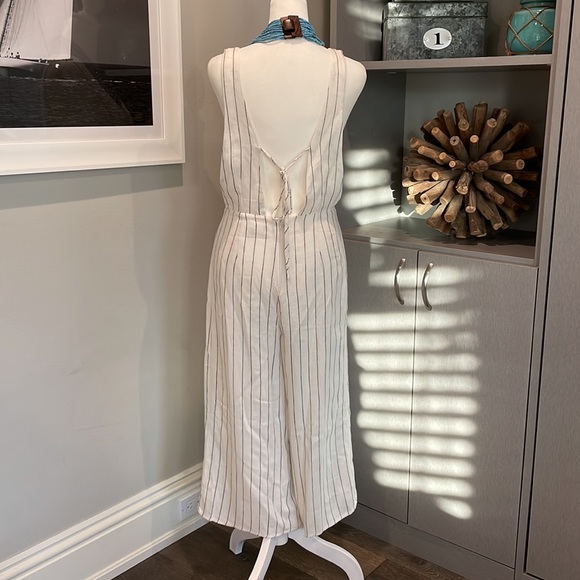Lulus Zoee Black and White Striped Culotte Overalls - Picture 3 of 8